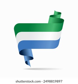 Sierra Leone Flagge wellenförmigen Band Hintergrund. Vektorgrafik.