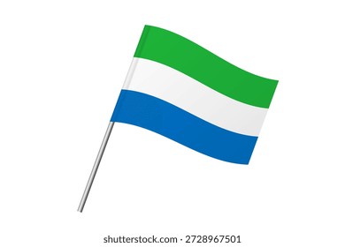 Sierra Leone Flagge - wellige Flagge des Landes, kulturelle Identität und Erbe. Stellt Nationalstolz und Einheit dar. Vektorfahne einzeln auf weißem Hintergrund.