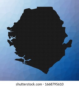 Geometrische Karte von Sierra Leone. Gestreifte Form von Sierra Leone im Low-Poly-Stil. Moderne Vektorillustration.