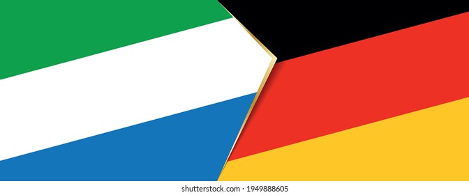 Sierra Leone and Germany flags, two vector flags symbol of relationship or confrontation.
