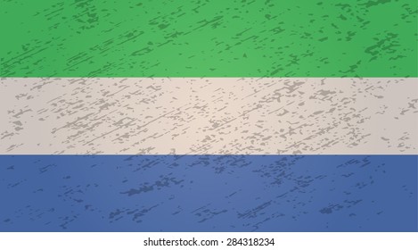 Sierra Leone grunge style flag. Vector EPS10