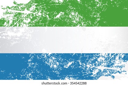 Sierra Leone Grunge Texture Flag. Grunge effect can be cleaned easily.