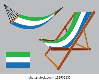 sierra leone hammock and deck chair set against gray background, abstract vector art illustration