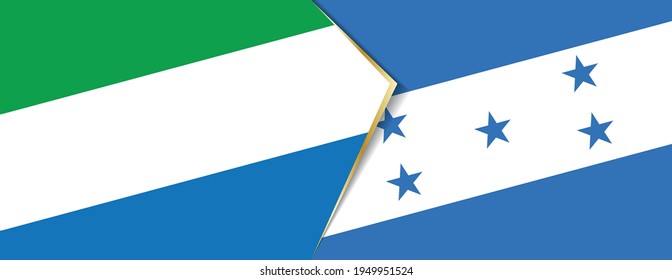 Sierra Leone and Honduras flags, two vector flags symbol of relationship or confrontation.