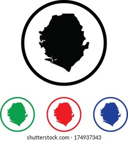 Sierra Leone Icon Illustration with Four Color Variations