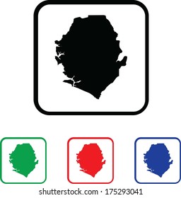 Sierra Leone Icon Illustration with Four Color Variations