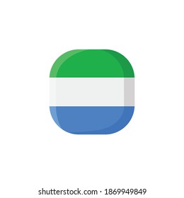 Sierra Leone Icon, National Flag Square Symbol.