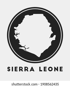 Sierra Leone icon. Round logo with country map and title. Stylish Sierra Leone badge with map. Vector illustration.