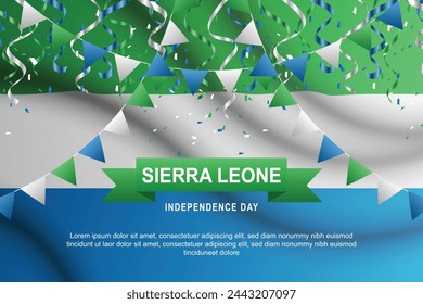 Sierra Leone Independence Day background. Vector illustration.