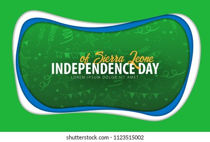 Sierra Leone. Independence day greeting card. Paper cut style