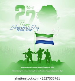 Sierra Leone Independence Day greeting card design for social media post