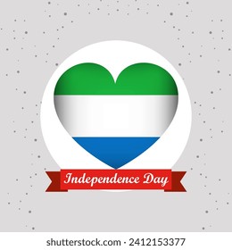 Sierra Leone Independence Day With Heart Emblem Design