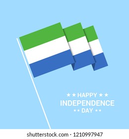 Sierra Leone Independence day typographic design with flag vector