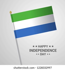 Sierra Leone Independence day typographic design with flag vector