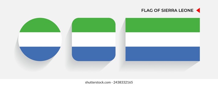 Sierra Leone Island Flags arranged in round, square and rectangular shapes