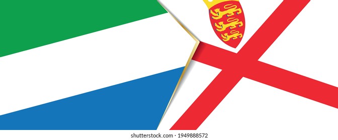 Sierra Leone and Jersey flags, two vector flags symbol of relationship or confrontation.