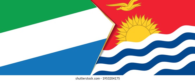 Sierra Leone and Kiribati flags, two vector flags symbol of relationship or confrontation.