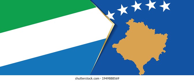 Sierra Leone and Kosovo flags, two vector flags symbol of relationship or confrontation.