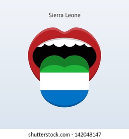Sierra Leone language. Abstract human mouth. Vector illustration.