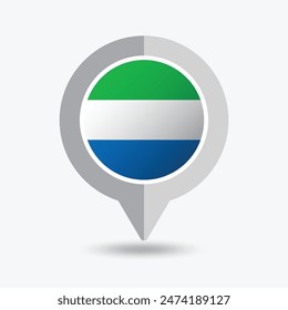 Sierra Leone Location Pin Icon Vector Illustration