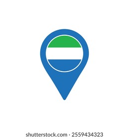 Sierra Leone location pin with national flag