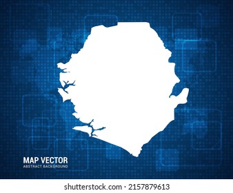 Sierra Leone map with abstract blue background technology pixel board texture.