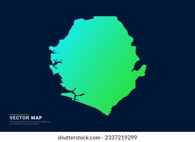 Sierra Leone Karte des abstrakten Farbverlauf-Grün-Konzept mit Technologie Licht-Effekt-Vektorgrafik.