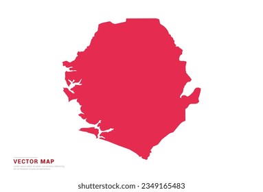 Sierra Leone Map - abstract style red isolated on white background for infographic, design vector.