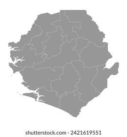 Sierra Leone map with administrative divisions. Vector illustration.