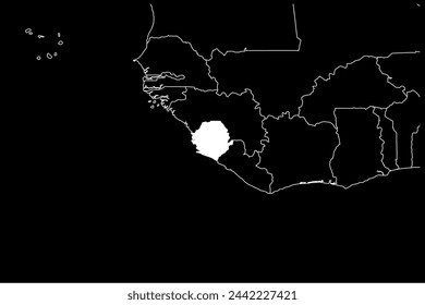 Sierra Leone map africa black background