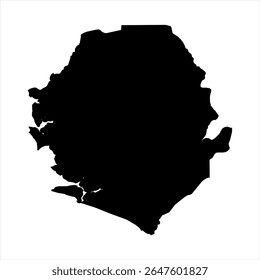 Sierra Leone Map - black World Map International vector template with High detailed isolated on white background - Vector