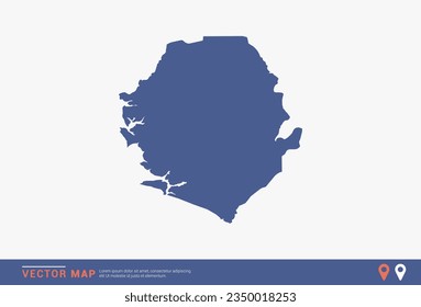 Mapa de Sierra Leona - estilo abstracto azul aislado en fondo blanco para infografía, vector de diseño.