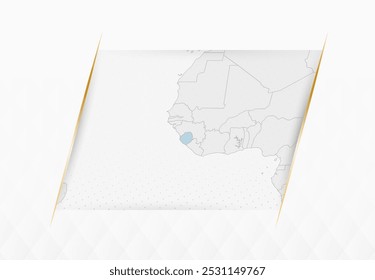 Sierra Leone Map in Blue with Gold Framed Accents. Modern Vector Map of Sierra Leone. Vector Illustration.