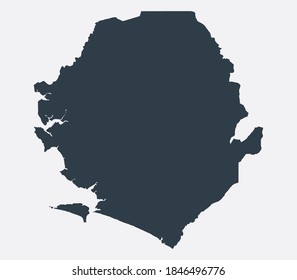 Mapa de Sierra Leona, Mapa plano del país 