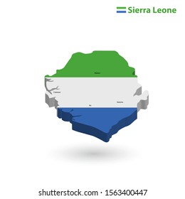 Sierra Leone Map Design and 3d Design, Illustration 