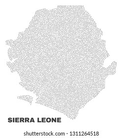 Sierra Leone map designed with small points. Vector abstraction in black color is isolated on a white background. Random little points are organized into Sierra Leone map.