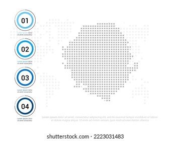 Sierra Leone map of dots gray for presentation. Creative concept for infographic.