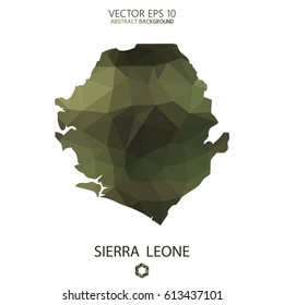 Sierra Leone map in geometric polygonal military style.Abstract tessellation,modern design background. Vector illustration eps 10.
