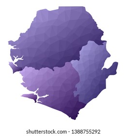 Sierra Leone map. Geometric style country outline. Fresh violet vector illustration.