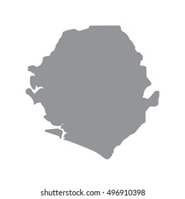 Sierra Leone map in gray on a white background