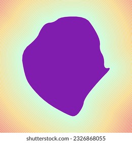 Sierra Leone map icon. Country shape on radiant striped gradient background. Sierra Leone vibrant poster. Classy vector illustration.