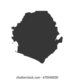 Sierra Leone map on the white background. Vector illustration
