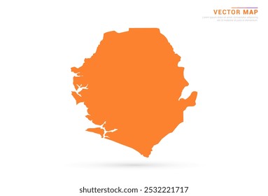 Sierra Leone Map - Orange abstract style isolated on white background vector.