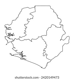 Sierra Leone map with provinces, administrative divisions. Vector illustration.