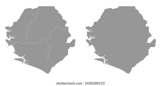 Sierra Leone map with provinces, administrative divisions. Vector illustration.