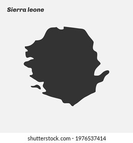 Sierra leone map silhouette. Vector illustration.