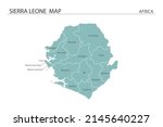 Sierra Leone map vector illustration on white background. Map have all province and mark the capital city of Sierra Leone. 