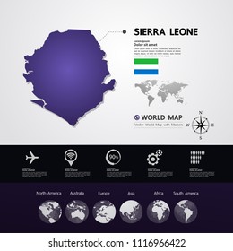 Sierra Leone Map vector illustration