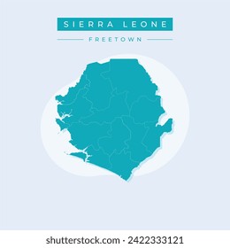 Sierra Leone map vector illustration on white background. Map have all province and mark the capital city of Sierra Leone.