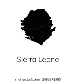 Sierra Leone Map Vector Illustration - Silhouette, Outline, Sierra Leone Travel and Tourism Map